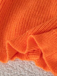 Genkimix Kids New Fashion Versatile Girls' Commuter Minimalist Small V-Neck Brown Cardigan Autumn Fall - Orange - View 8