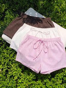 Comfortcana Holiday Beach Shorts Versatile Drawstring Waist Pocket Shorts 3 Pieces Set - Multicolor - View 3