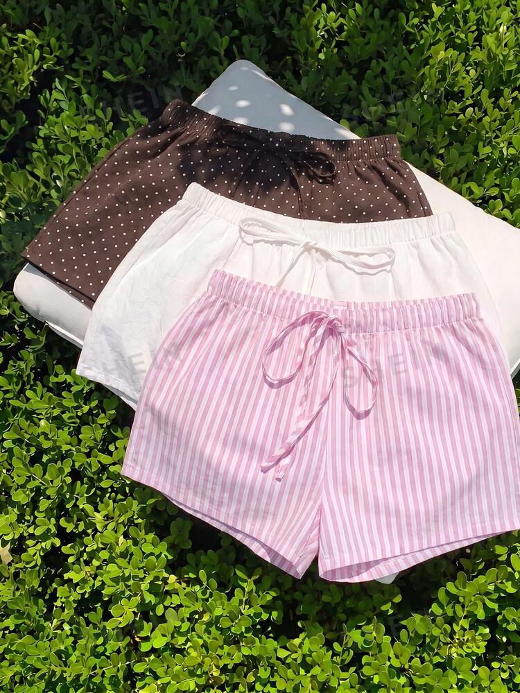 Comfortcana Holiday Beach Shorts Versatile Drawstring Waist Pocket Shorts 3 Pieces Set - Multicolor - View 3