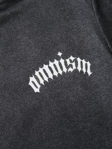 SHEIN 兒童青少年男孩 Bolty 字母與肖像圖案寬鬆深灰色圓領短袖 T-shirt - 彩色 - 查看 5