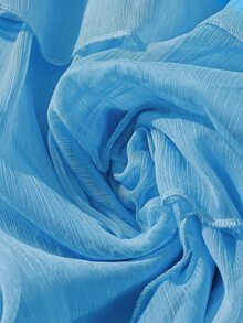 GlowEve CURVE Plus Size Women V-Neck Layered Ruffle Mesh Dress, Light Blue, Summer, Elegant, Tropical, Vacation, Holiday, Pleated Hem Cruise Ocean - Blue - View 6