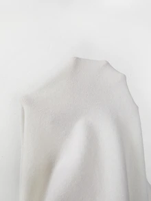 SHEIN Holidaya Women Draped Cowl Neck Knit Sweater, Autumn Slim Long Sleeve Basic Undershirt - White - View 8
