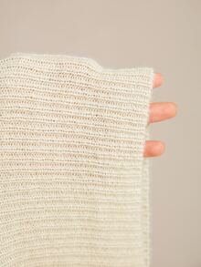CielaLinda Mock Neck Fringe Trim Lantern Sleeve Sweater - Apricot - View 8