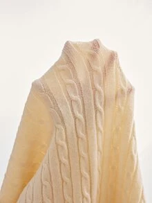 Willow Rêve 女款奶油色蕾絲下擺拼接麻花編織毛衣，甜美風格，休閒風格，浪漫風格，可愛上衣，女款職場上衣，女款優雅上衣，毛衣 - 奶油色 - 查看 8