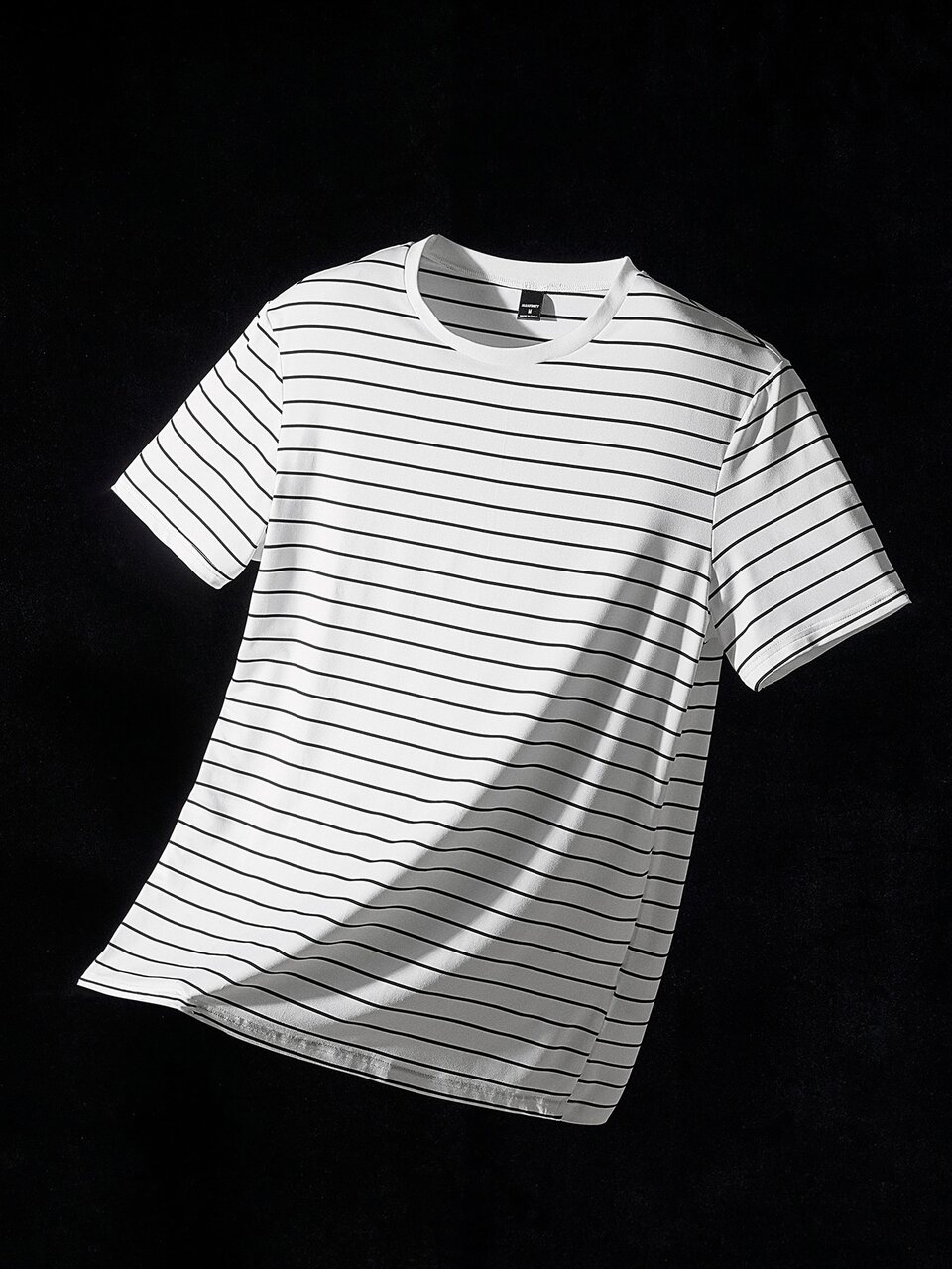 Men's Knitted Striped Round Neck Short Sleeve T-Shirt, Vacation, Father's Day Gifts, Football