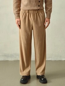 RONVEXI Men's Solid Color Casual Versatile Daily Wear Long Pants Formal Old Money - Khaki - View 5