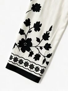 GlowEve CURVE Setelan Kasual 2 Potong Motif Cetak Terbaru untuk Wanita Ukuran Plus, Musim Gugur - Hitam dan Putih - View 5