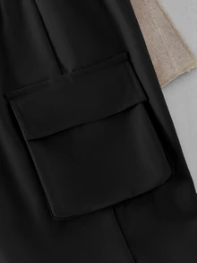 SHEIN Elladie kids 两件套女童白色短袖针织上衣T恤和蓝色亮片蝴蝶结针织工装裤，时尚夏季套装 - 灰色 - 查看 7