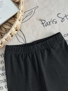 SHEIN Playful Pals 女嬰幼兒新生兒 0-3 歲秋冬時尚針織毛絨羅紋 3D 蝴蝶結開襟外套 + 緊身褲套裝，戶外穿搭 - 黑色 - 查看 6