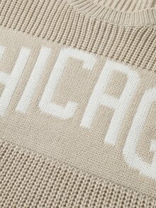 Manfinity EMRG Men's Fashion Jacquard Round Neck Long Sleeve Sweater For Daily Wear Goth - Khaki - View 5