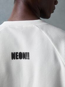 NEON BLANC 男士街頭風白色針織字母圖案圓領針織背心，適合夏季、度假、父親節禮物、足球 - 白色 - 查看 6