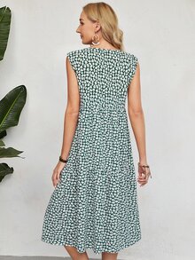 Faunlyn Fall Elegant Women Flower Casual French Coastal Tropical Dress Vacation Summer Dresses Autumn Outfit Peasant Dress Going Out Dress - Multicolor - View 2