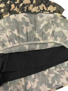 Zavorell Rok Kue Berenda Lembut Motif Kamuflase untuk Musim Semi/Panas - MultiWarna - View 5