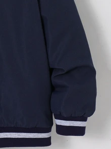 SHEIN 兒童小男孩可正反穿時尚鈕扣長袖秋冬夾克外套，適合日常穿著 - 彩色 - 查看 3