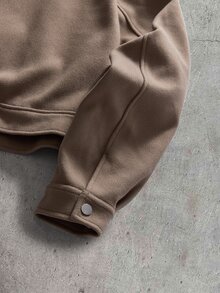 AXEPEAK Men's Denim Zipper Casual Versatile Daily Travel Long Sleeve Jacket - Khaki - View 4