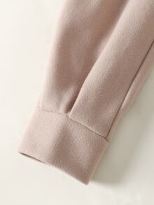 SHEIN Teen Girls Overcoats Autumn/Winter New Apricot Lapel Tie Waist Mid-Length Overcoat - Apricot - View 5