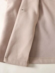 SHEIN Teen Girls Overcoats Autumn/Winter New Apricot Lapel Tie Waist Mid-Length Overcoat - Apricot - View 7
