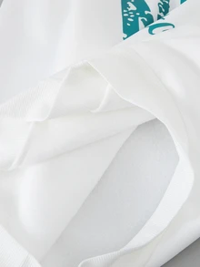 SHEIN Sparklyn 青少年女孩字母印花連帽衛衣與寬腿工裝褲兩件套休閒街頭風秋冬套裝 - 水鴨藍 - 查看 8