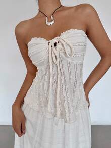 Siren Gaze Women Tops Summer - Apricot - View 5