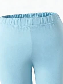 SHEIN Sparklyn 甜美粉色3件套！立領夾克 + 吊帶背心 + 喇叭褲，秋季穿搭，一套搞定日常造型，修身不緊繃 - 淺藍色 - 查看 3