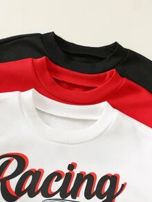 SHEIN 小男孩卡通圖案針織柔軟圓領長袖套頭衛衣，百搭舒適 - 彩色 - 查看 8