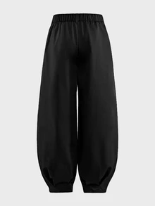 AXEPEAK Celana Jogger Pria Serbaguna Warna Polos - Hitam - View 6