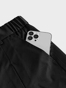 AXEPEAK Celana Jogger Pria Serbaguna Warna Polos - Hitam - View 5