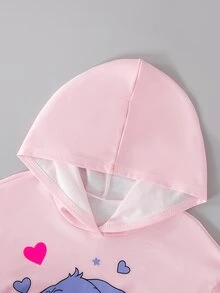 SHEIN Sparklyn 青少年女孩秋季套裝 2件/組 圓領休閒百搭日常塗鴉圖案連帽短版衛衣 + 牛仔風塗鴉寬鬆... - 彩色 - 查看 7