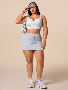 Rhythm Era Plus Size Women Seamless Leopard Print One-Piece Cup Sports Bra - Multicolor - View 6