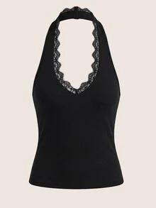 SHEIN BASICS 女士背心 - 黑色 - 查看 3