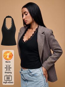 SHEIN BASICS 女士背心 - 黑色 - 查看 2