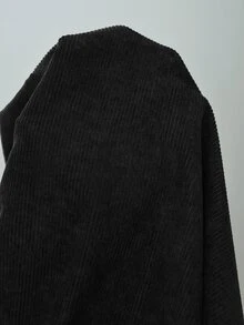 SHEIN CURVE+ Women's Plus Size Black Casual Jacket, Autumn/Winter Dinner Fall - Black - View 4