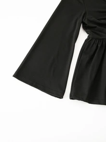 SHEIN 2件組青少年女孩極簡溫柔風約會購物日常春秋冬上衣，秋季上衣，度假穿搭 - 酒紅色 - 查看 8