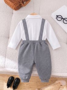 Souflis Souflis Bộ đồ liền thân cổ điển cho bé trai Academy Gentleman có dây đeo và quần dài 2 món, phù hợp cho mùa thu - Nhiều màu - Xem 2