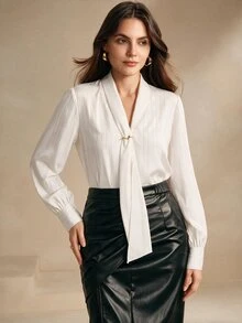 Anewsta Women Blouses & Shirts - White - View 4