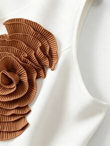 GlowEve CURVE 大尺碼女款 3D 花卉浪漫約會通勤時尚百搭春夏度假休閒兩件套 - 彩色 - 查看 5