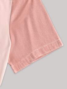 Resyla Women's Colorblock Pleated Short Sleeve Top And Drawstring Waist Long Pants Casual Daily 2-Piece Set - Multicolor - View 4