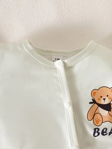 SHEIN Newborn Baby Clothes Gift Set, Spring/Summer New Style Layette Outfit, Infant Romper Suit, Shower Gift White Cute Unisex - Beige - View 8