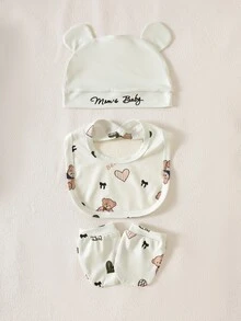 SHEIN Newborn Baby Clothes Gift Set, Spring/Summer New Style Layette Outfit, Infant Romper Suit, Shower Gift White Cute Unisex - Beige - View 11