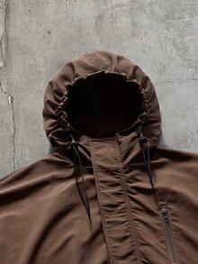 AXEPEAK 男士梭織時尚休閒寬鬆拼接開襟夾克 - 棕色 - 查看 13