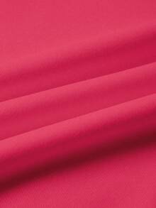 EMERY ROSE A Large-Sized Rose-Red Round-Neck Long-Sleeved T-Shirt, Comfortable And Versatile Fall - Hot Pink - View 3
