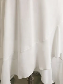 SHEIN 青少年女孩白色正式禮服，雪紡掛脖優雅多層蛋糕裙，輕盈柔軟面料，適合度假、畢業典禮、返校季、婚禮季、各種舞會及正式場合 - 白色 - 查看 7