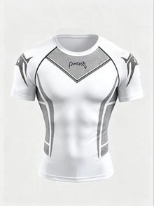 GymBeat Men's Plus Size White Contrast Color Casual Short Sleeve Sports T-Shirt Gym Sports Summer - Black - View 5