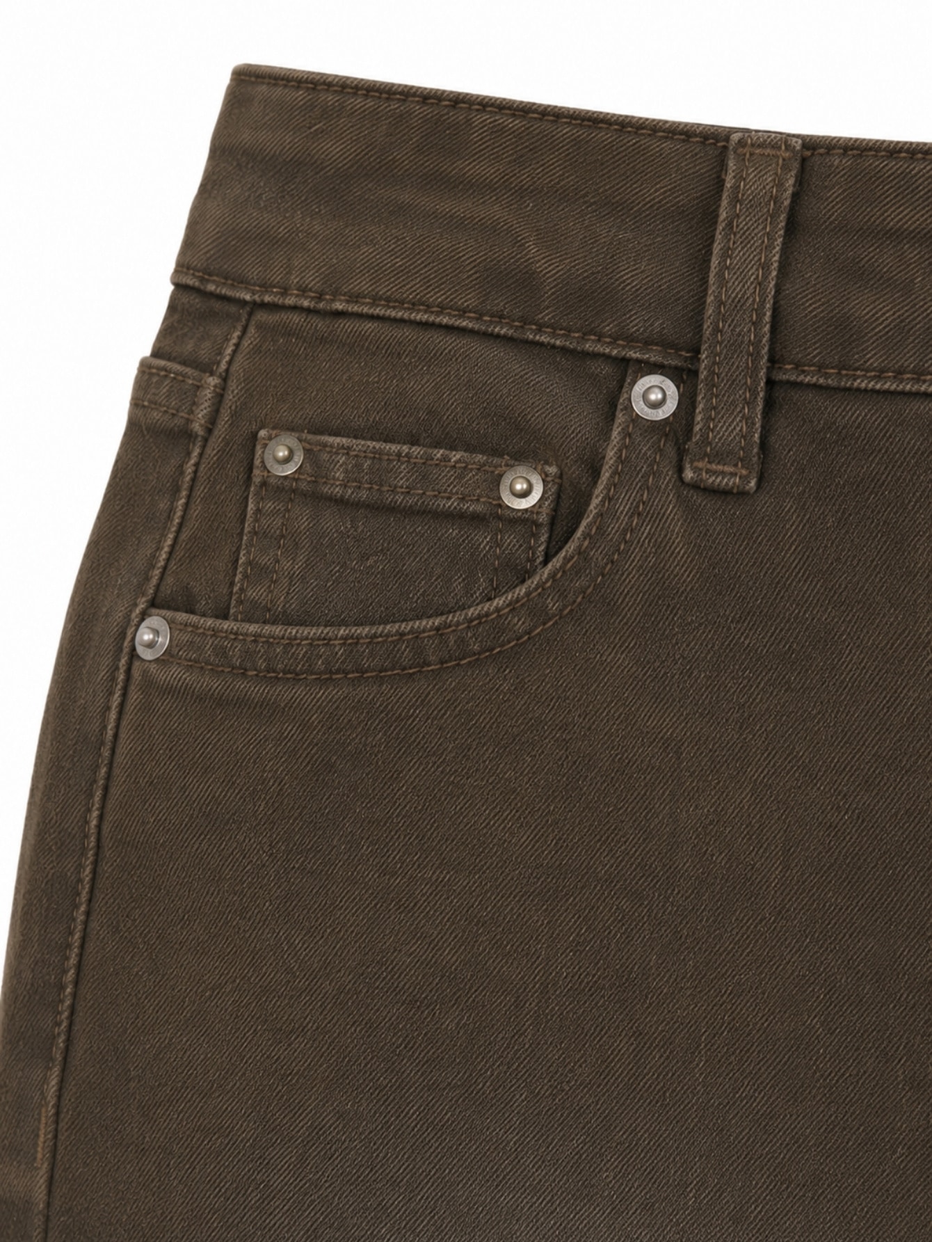 Brown Denim Mid Rise Gradient Wash Bootcut Jeans, view 5