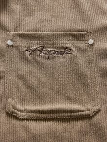 AXEPEAK 男士時尚刺繡拉鍊口袋長袖夾克 - 棕色 - 查看 4