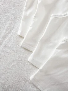 SHEIN 女童春夏季純色細肩帶背心內衣4件套，四季適用 - 白色 - 查看 6