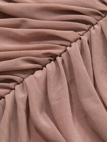 DAZY Elegant Solid Color Off Shoulder Ruffle Midi Dress For Women, Spring/Summer Prom Dress Elegant,Fall Clothes Long Sleeve Dress - Khaki - View 10