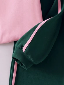 Elladie kids 青少年女孩新款時尚綠色圓領長袖上衣搭配寬腿褲蝴蝶結刺繡兩件套 秋冬 - 彩色 - 查看 8