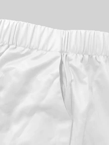 PopScrub Bộ đồ scrub 2 món nữ màu trắng, họa tiết hoạt hình graffiti cầu vồng phong cách casual, áo cổ chữ V tay ngắn có túi và thiết kế vòng tai, vạt xẻ, kèm quần ống đứng, trang phục đi làm mùa hè quay lại trường học - Nhiều màu - Xem 3