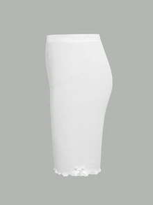 SHEIN Tween Girl Tween Girl 3PCS Tween Girl Solid Color Bow Decor Elastic Waist Base Shorts - White - View 5